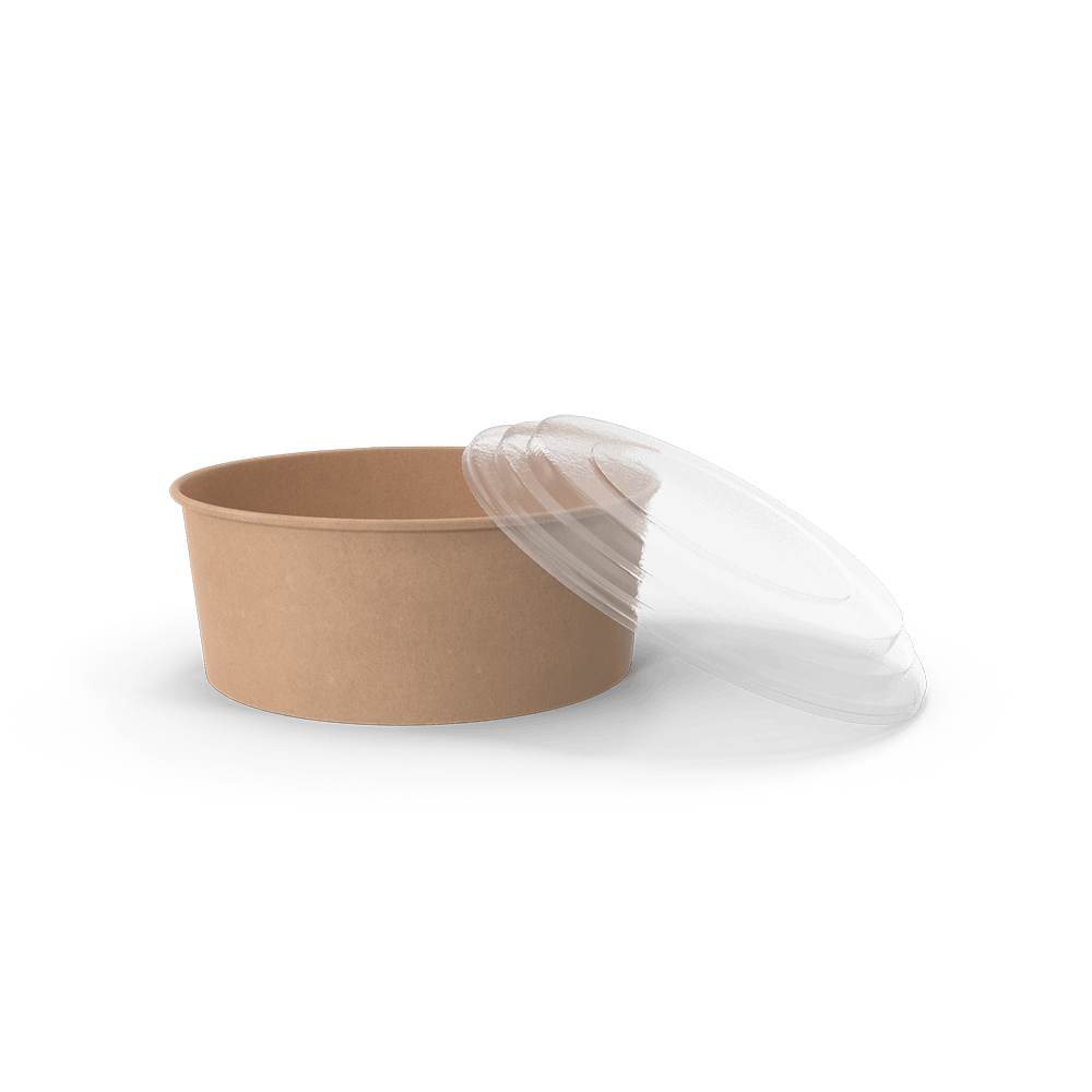 Kraft salad bowl with lid.